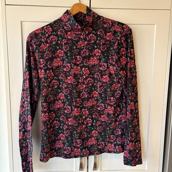 Frank & Oak Mock Neck Floral Top - Large - Picture 1 of 4